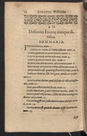 §. II. Definitio Iniurie eiusquedi visio.