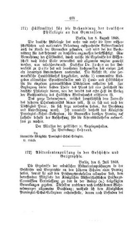 Abiturientenprüfung in der Geschichte und Geographie : [III. Gymnasien und Real-Schulen]