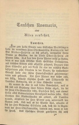 Tantchen Rosmarin, oder Alles verkehrt