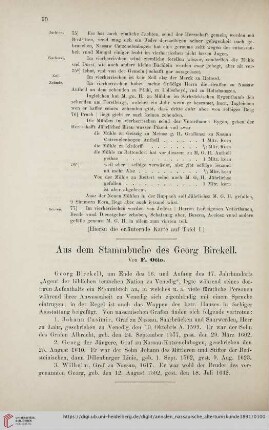 23: Aus dem Stammbuche des Georg Birckell