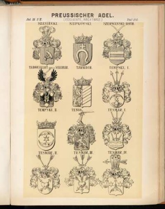 Taf. 148. Szaniecki. - Szepkowski. - Szerwanski-Roth. - Tabouillot gen. v. Scheibler. - Tarrach. - Tempski. I. - Tempski. II. - Tengg. - Tesmar. I. - Tesmar. II. - Tesmar. III. - Tesmar. IV.