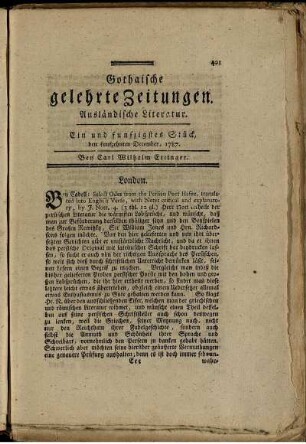 Ein und funfzigstes Stück, den funfzehnten December, 1787.