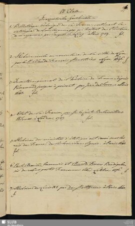 IV. Classe. Französische Geschichte.