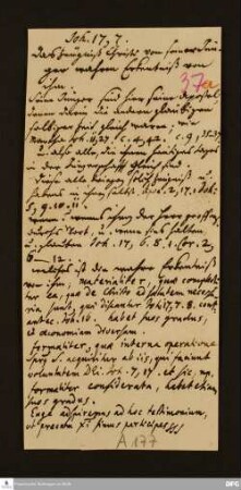 Disposition von August Hermann Francke [für die Singstunde] über Joh. 17,7.