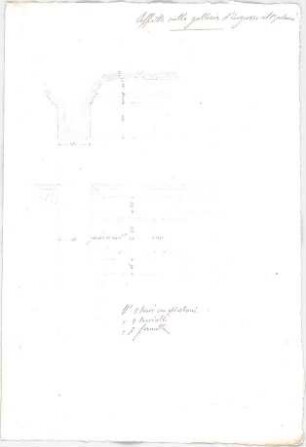Voit, Johann Michael; Mappe mit Berechnungen und verschiedenen Skizzen - Aufriss, Schnitt