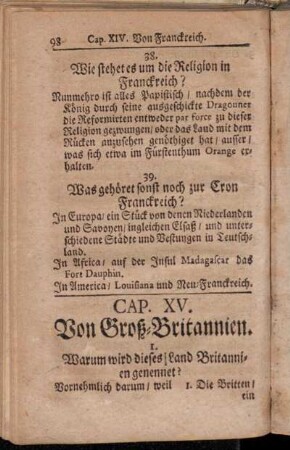 Cap. XV. Von Groß-Britannien.