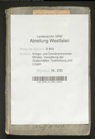 Frohnregister der Grafschaft Tecklenburg