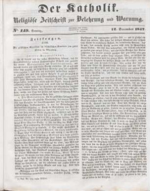 601-603 Zeitfragen : LVIII. Die geistlichen Exercitien im bischöflichen Seminare zum guten Hirten in Würzburg