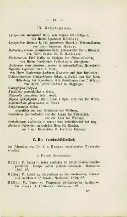 Zuwachs der Vereinsbibliothek