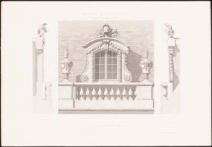 Palais de Versailles: Ansicht, Fassadenschnitte vertikal (aus: Motifs historiques d´architecture et de sculpture d´ornement, hrsg.v. César Daly, Bd.2, 1870)