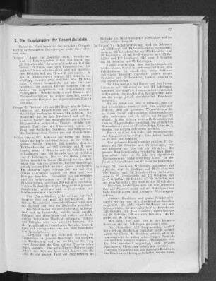2. Die Hauptgruppen der Gewerbebetriebe.