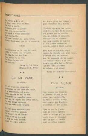 De mi pago : (Zamba)