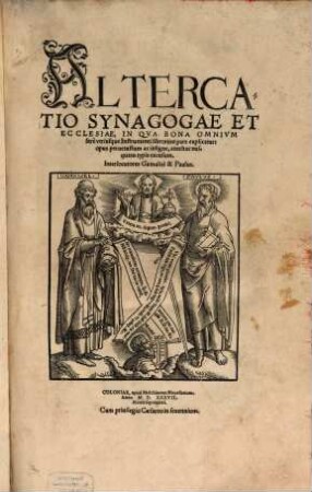 Altercatio Synagogae Et Ecclesiae : In Qva Bona Omnivm fere vtriusque Instrumenti librorum pars explicatur: opus peruetustum ac insigne, antehac nusquam typis excusum. Interlocutores Gamaliel et Paulus