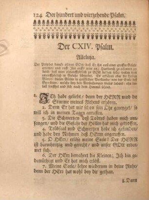 Der CXIV. Psalm. Alleluja.