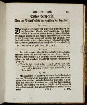 Erstes Hauptstük. Von der Beschaffenheit der deutschen Fürstentümer
