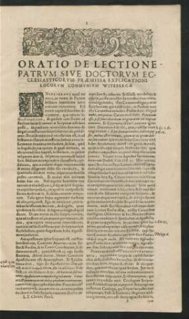 Oratio De Lectione Patrum Sive Doctorum Ecclesiasticorum ...