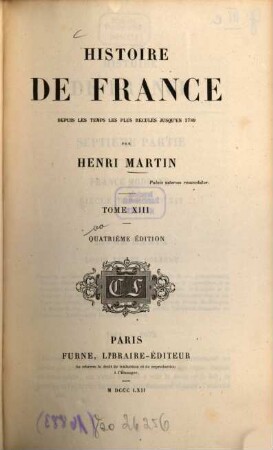 Histoire de France : Depuis les temps les plus reculés jusqu'en 1789. 13