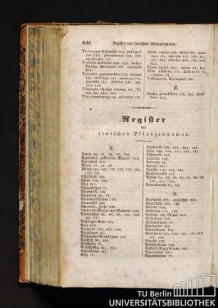 Register der teutschen Pflanzennamen.