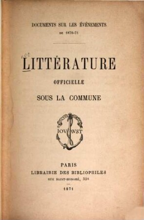 Littérature officielle sous la Commune