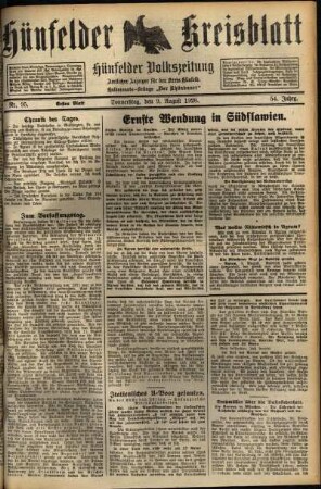 Erste Ausgabe vom Donnerstag, den 09. August 1928.