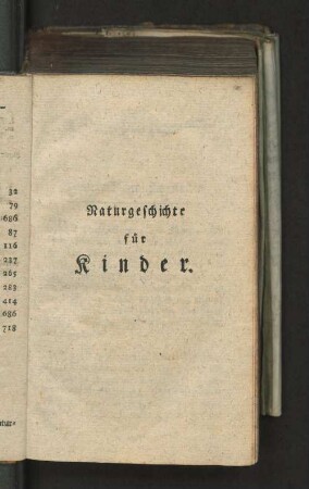 Naturgeschichte für Kinder. [Einleitung.]