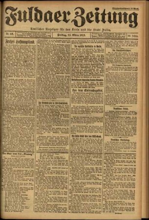 Erste Ausgabe vom Freitag, den 23. März 1923.