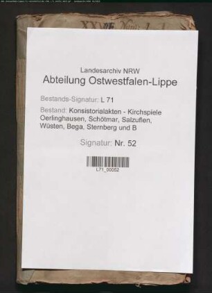 Besetzung der Schulmeisterstelle zu Oerlinghausen