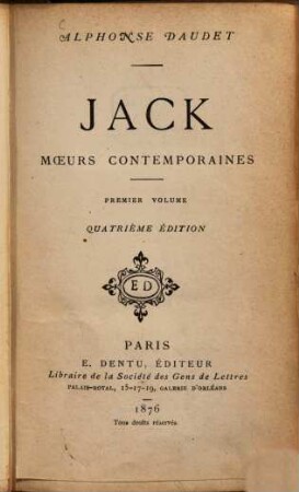 Jack : mœurs contemporaines, 1