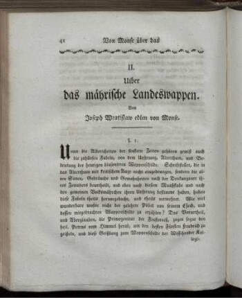 II. Uiber das mährische Landeswappen