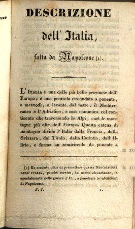 Comentarj di Napoleone, 1