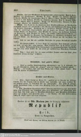 Geschwind, was giebt’s Altes