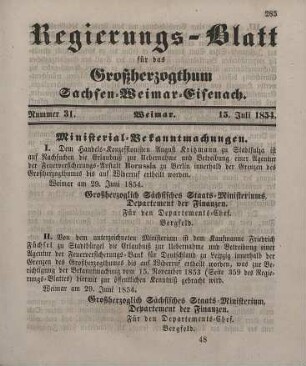 Nr. 31 : 15. Juli 1854