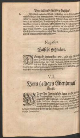 VII. Vom heiligen Abendmal Christi.