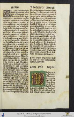 Die epistel zuo den Laodociern