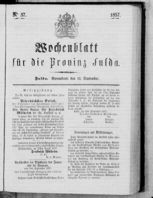 Nr. 37, Ausgabe vom 12. September 1857