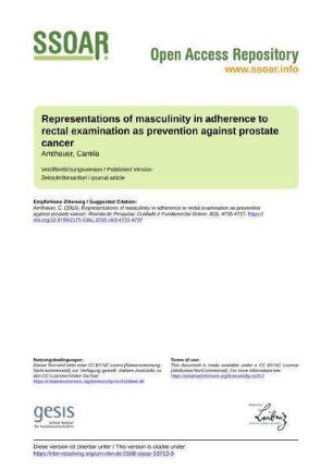 Representations of masculinity in adherence to rectal examination as prevention against prostate cancer