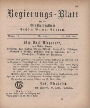Nr. 15 : 11. April 1868