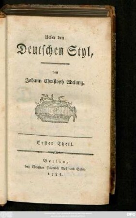 Theil 1: Allgemeine Eigenschaften des Styles