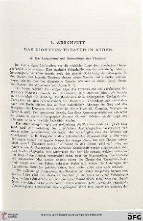 I. Abschnitt: Das Dionysos-Theater in Athen.