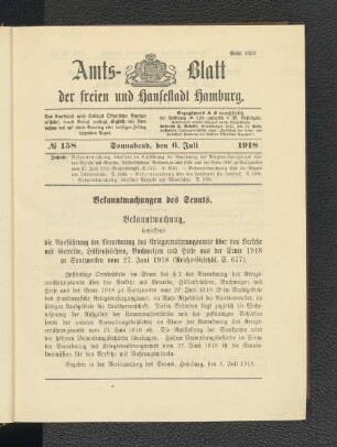 No. 158, 6. Juli 1918