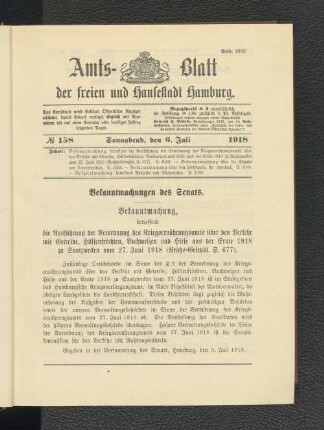 No. 158, 6. Juli 1918