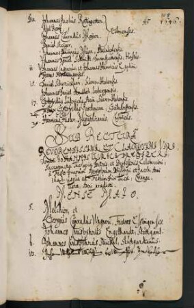 Sommerhalbjahr 1646. Rektorat Johann Ulrich Pregi(t)zer