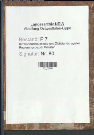Zivilstandsregister der Munizipalität Beelen (H 1814, Hammscher Kreis, Kanton Sassenberg, Bezirk Beelen). (Gemeinde: Beelen, Kreis Warendorf)