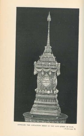 Jewelled urn containing ashes of the late Queen of Siam
