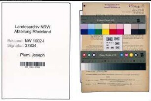 Entnazifizierung Joseph Plum, geb. 03.11.1907 (Kaufm.Angest.)