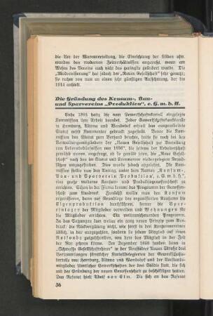 Die Gründung des Konsum-, Bau- und Sparvereins "Produktion", e.G.m.b.H.