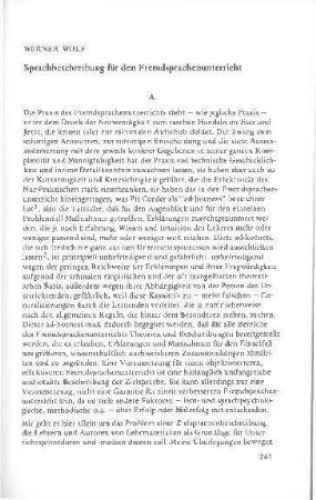 Sprachbeschreibung für den Fremdsprachenunterricht