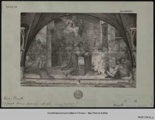 Freskenzyklus mit Darstellungen zu den Ursprüngen des Servitenordens : Einkleidung und Kommunion der sieben Gründer im Oratorium der Villa Camarzia (1233)