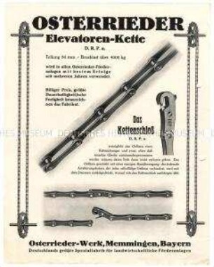 Elevatorn-Kette und Lager