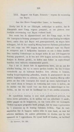 XXX. Rapport van Kaptn. Heinrich wegens de verovering van Bayoe